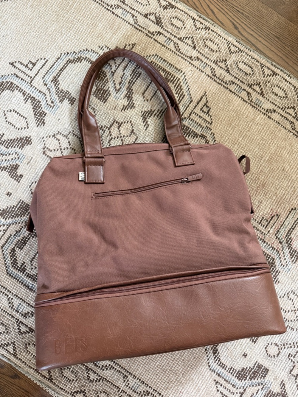 BEIS mini-weekender convertible bag in MAPLE
